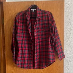 Old Navy Red & Green Plaid Flannel Shirt